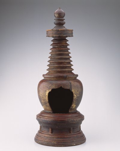 明代の仏舎利塔（1368〜1644年）（漆木材と金色） 作： Chinese School