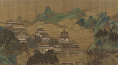 17世紀から18世紀の西洋の女王の母、明または清王朝の桃祭 作： Chinese School