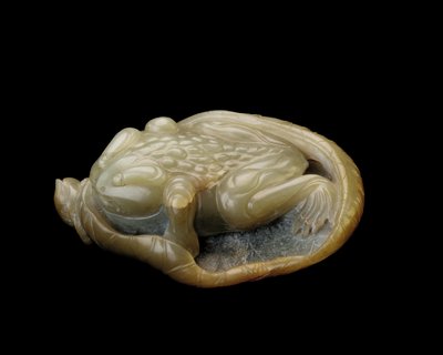 蓮の葉のヒキガエル、1500-1700 作： Chinese School