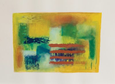 黄色い庭 II, 2003 （水彩紙にグワッシュ） 作： チン・ファン・ツォ