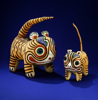 タイガース（塗装布）（235788も参照） 作： Ching Period Chinese School