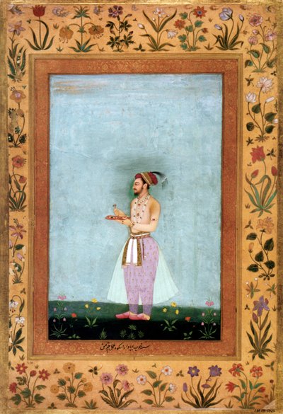 宝石の盆を持つムガル帝国の王子ダラ・ショク、1640年頃（細密画） 作： Chitarman Chitarman