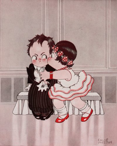 タトラー』1370号（9月28日号）より、クロエ・プレストン（1887-1969）による「絶え間ないニンフ」、「悩ましいキス」。 作： Chloe Preston