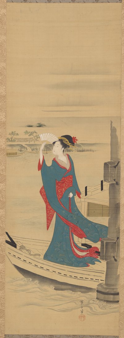 隅田川の舟の美女 作： Chobunsai Eishi