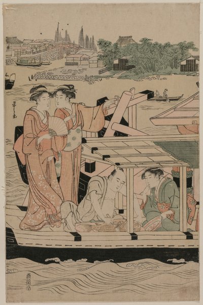隅田川で舟遊び 作： Chobunsai Eishi