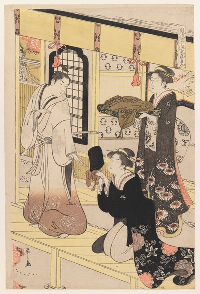 花の園、変装源氏八景、1790年頃（木版画カラー） 作： Chobunsai Eishi