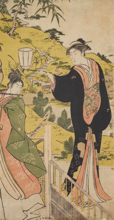 Junger Mann, der Flöte spielt, und Frau mit Laterne 作： 長文祭栄司