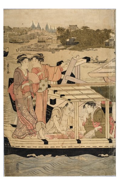 隅田川情景横五景の一部 作： Chobunsai Eishi