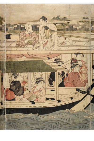 隅田川情景横五景の一部 作： Chobunsai Eishi