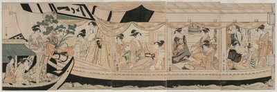 遊覧船川一丸でパーティー 作： Chobunsai Eishi
