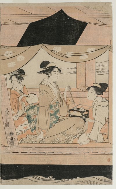遊覧船川一丸でパーティー 作： Chobunsai Eishi