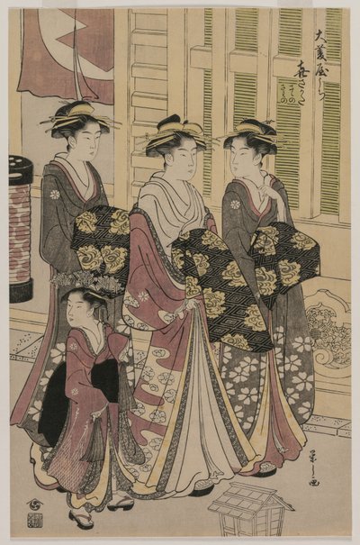 大石屋の花魁象形 真蔵と神室の夜遊び 作： Chobunsai Eishi