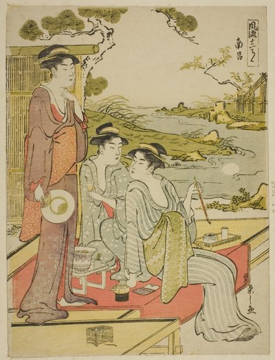 風流十二月月シリーズより 八月（なんりょう） 作： Chobunsai Eishi