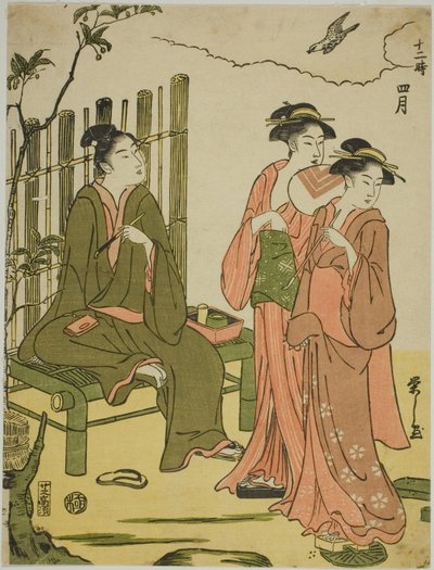 四月 (しがつ) 連載「十二時」より 作： Chobunsai Eishi