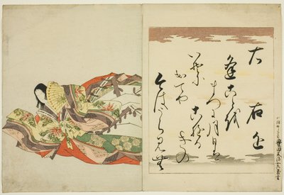 歌姫右近 錦摺女三十六歌仙 作： Chobunsai Eishi