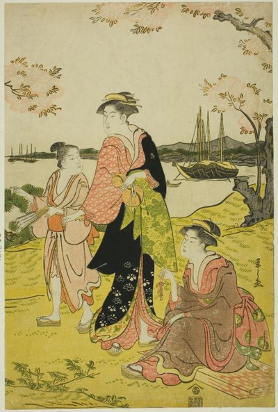 御殿の丘でお花見 作： Chobunsai Eishi