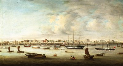 中国の漁船、上海、1857年頃 作： Chow Qua