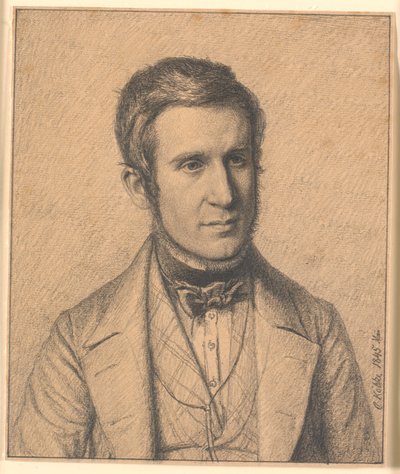 アーティストの妻の兄弟であるクリステン・クリステンセン・コブケ (1817-1846) の肖像 作： Christen Købke
