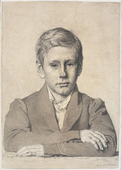 子供の頃の木こりヘンリック・クラウゼン（1825-1904）の肖像 作： Christen Købke