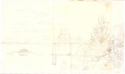 SortedamssøenのDosseringからNørrebroへの眺め 作： Christen Købke