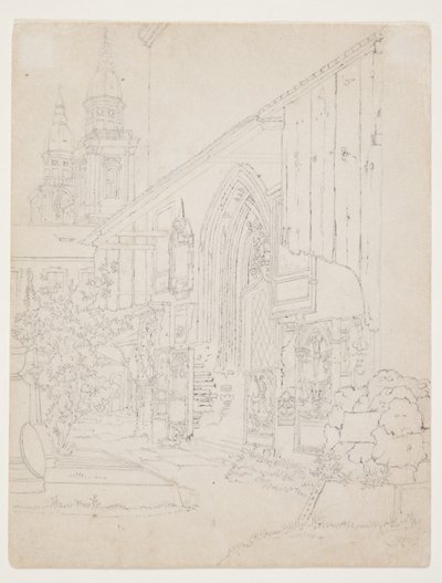 教会の中庭の眺め 作： Christen Købke