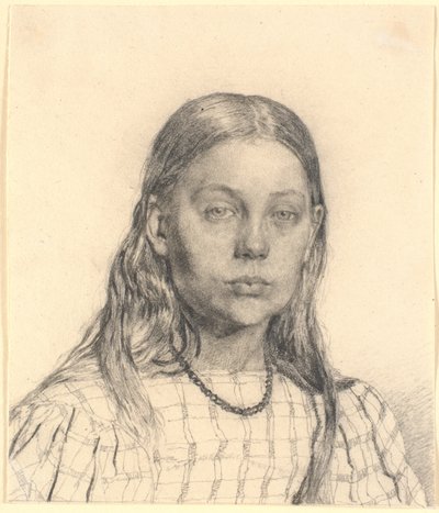 若い女の子。 バスト画像 作： Christen Købke