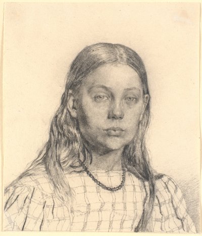 若い女の子。 バスト画像 作： Christen Købke