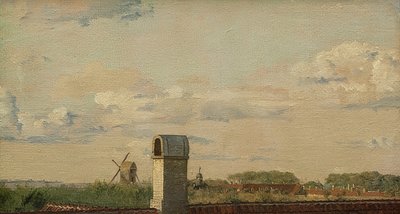 コペンハーゲンの城のToldbodvejの窓からの眺め。 1833年頃 作： Christen Schjellerup Købke