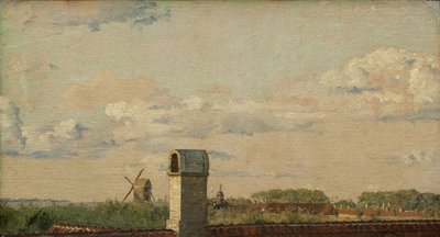 コペンハーゲンの要塞、1833年に向けてToldbodvejの窓からの眺め 作： Christen Schjellerup Købke
