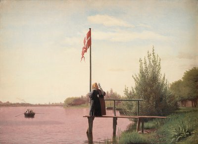 ノルレブロに向かっているソルテダム湖近くのドセリンゲンからの眺め 作： Christen Schjellerup Kobke