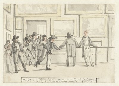1808 年にアムステルダムで開催された美術展の訪問者 作： Christiaan Andriessen