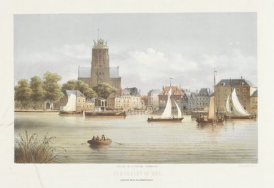 ドルドレヒトの眺め Vuilpoort 側のビュー (オブジェクトのタイトル) 1864年のドルドレヒトの眺め（オブジェクトのシリーズタイトル） 作： Christiaan Bos
