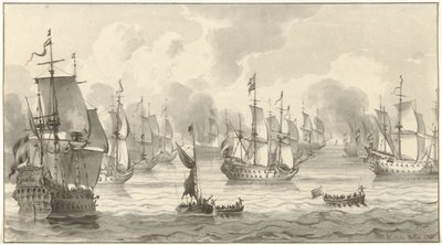 戦争艦隊のある海の風景 作： Christiaan Josi