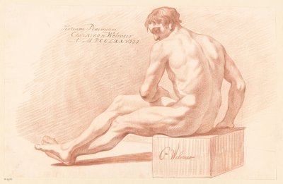 横から見た裸の男性の着席 (3等賞 1778年) 作： Christiaan Welmeer