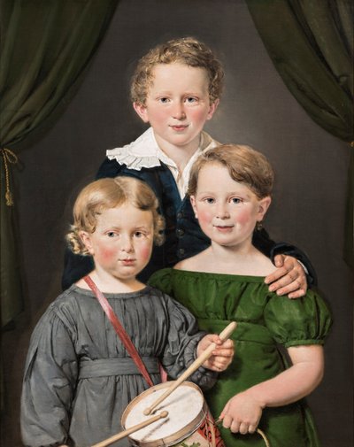 ハンスとボレット・プガードの3人の子供たち 作： Christian Albrecht Jensen