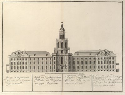 帝国図書館とクンストカンマー提供元：帝国科学アカデミーの建物、1741 作： Christian Albrecht Wortmann