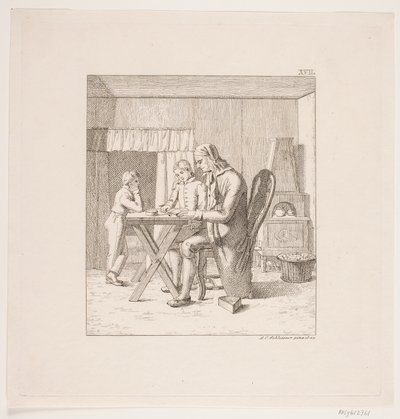 先生と男の子二人 作： Christian Andreas Schleisner