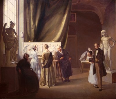 Bertel Thorvaldsenのスタジオ（1770-1844）1899年（キャンバスに油彩） 作： Christian Bang