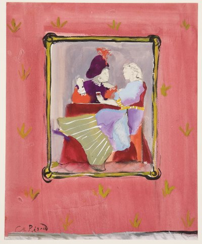 衣装を着たカップル、1935〜45年頃（紙にガッシュ） 作： Christian Bérard