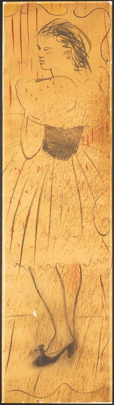 トリプティク (恋人たちのシーンの描画) (紙に鉛筆) (742028-29 も参照) 作： Christian Bérard