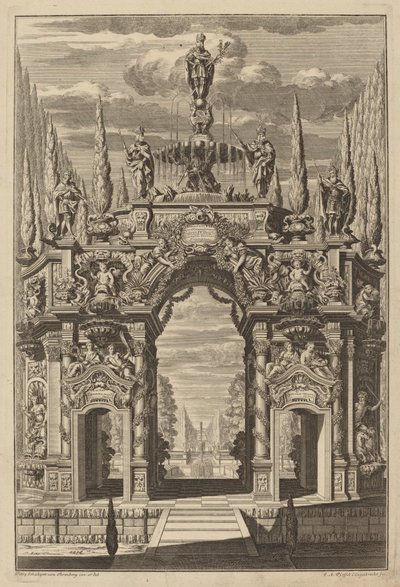 フリードリヒ 4 世の凱旋門 作： Christian Engelbrecht and Johann Andreas Pfeffel, after Peter Schubert von Ehrenberg