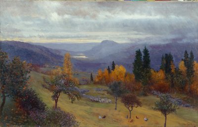 私の庭の秋（キャンバスに油彩） 作： Christian Eriksen Skredsvig