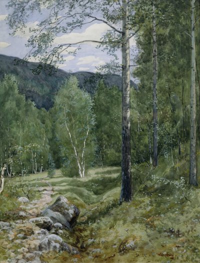 森の春（紙に水彩） 作： Christian Eriksen Skredsvig