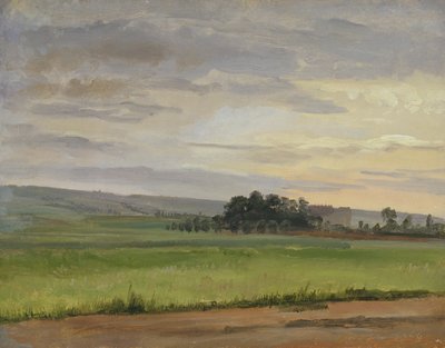 ドレスデン近郊のトウモロコシ畑、1833年（ダンボールに紙に油を塗ったもの） 作： Christian Friedrich Gille