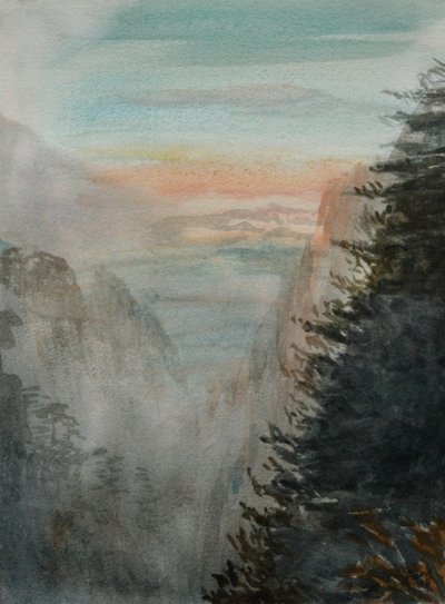 白雲亭の夢」2015年（紙に水彩画） 作： Christian Furr