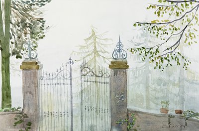 霧の中の門, 2009 (水彩) 作： Christian Furr