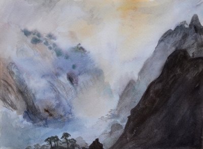 マジックマウンテン、2015年（紙に水彩画） 作： Christian Furr