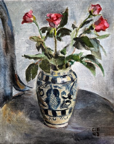ピンクのバラの鉢植え 作： Christian Furr