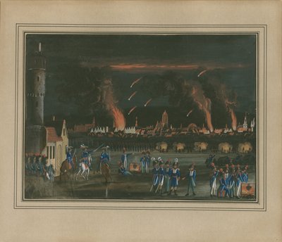 1796 年 7 月 13 日、フランス軍によるフランクフルト アム マインの砲撃 作： Christian Georg Schütz the Younger