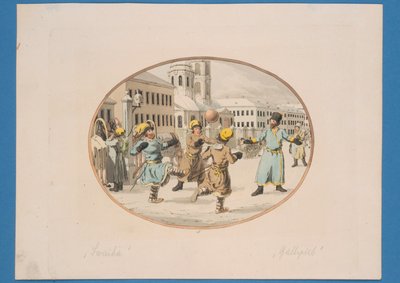1910年頃の球技 作： Christian Gottfried Geissler